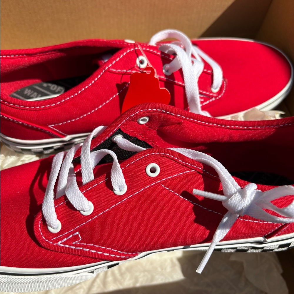 Vans Red Kids Sneakers with White Accents